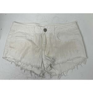AMERICAN EAGLE Stretch Sequins Cut Off Jean Shorts
